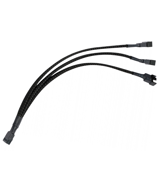 Кабель-разветвитель питания FAN Cablexpert CC-FAN-1F3M-27CM, 4pin(f)/3x4pin(m), PWM(ШИМ), медь, 27см, черный, пакет
