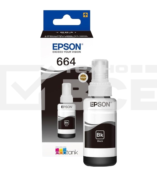 Чернила Epson T6641 (C13T66414A) черный (70 мл.) для L100/L110/L120/L132/ L200/L210/L222/ L300/L312/L350/L355/L362/L366/ L456/L550/L555/L1300