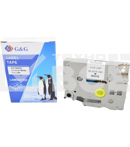 Картридж ленточный G&G GG-TZE221 черный на белом 9x8 для Brother 1010/1280/1280VP/2700VP
