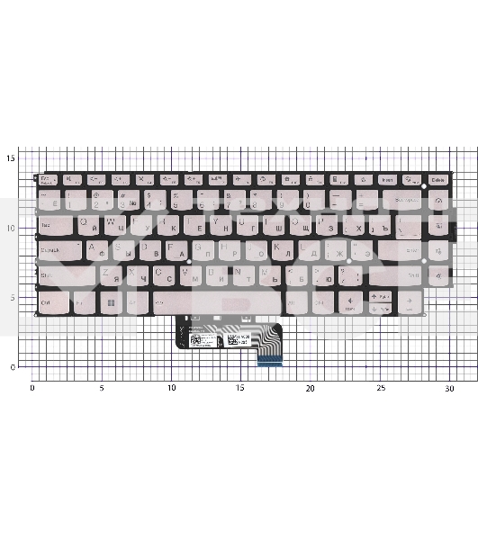 Клавиатура для ноутбука Lenovo Yoga 9 14IRP8 серебристая