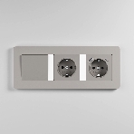 Рамка на 3 поста Split (дымчатый/белый, soft-touch) W0033067, фото6