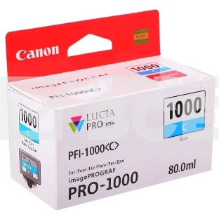 Картридж струйный Canon PFI-1000 C для IJ SFP PRO-1000 WFG. Голубой. 80 мл.