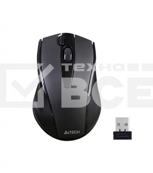 Мышь беспроводная A4Tech G9-500FS черный, 1200 dpi, радиоканал, USB, кнопки - 4