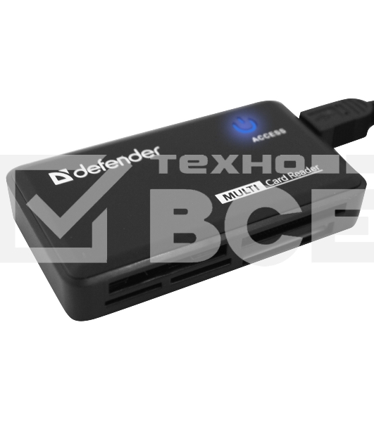 Кардридер DefenderOPTIMUS, до 4 типов карт одновременно + кабель USB 2.0 A(M) - MiniB (M) длина 1 м.