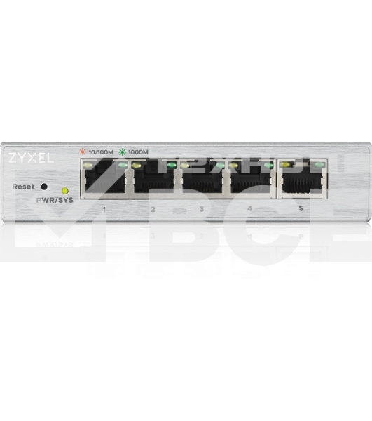 Коммутатор ZYXEL GS1200-5 Smart 5-port GbE Web Managed Switch, VLAN, IGMP, QoS, Link Aggregation