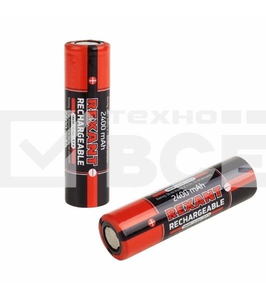 Аккумулятор 18650 unprotected Li-ion 2400 mAH 3.7 В Rexant