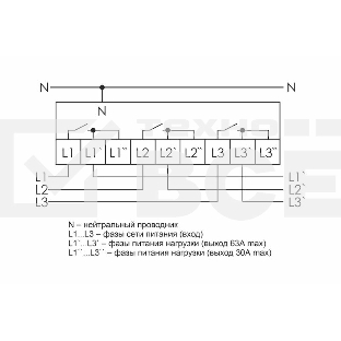 Реле контроля напряжения CP-723 (трехфазное; два режима работы - три однофазных реле или трехфазное реле напряжения; монтаж на DIN-рейке; 100…450 AC 3NO 3х63А) F&F EA04.009.015