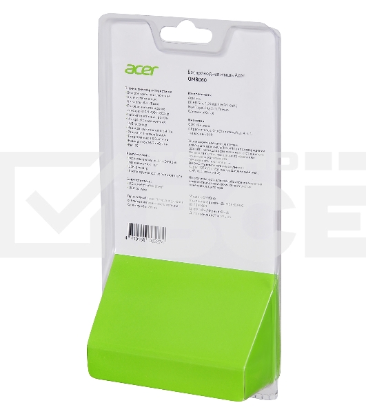 Мышь беспроводная Acer OMR060 черный, 1600 dpi, радиоканал, USB, кнопки - 6