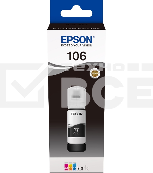 Картридж струйный Epson 106BK C13T00R140 черный (70мл) для Epson L7160/7180