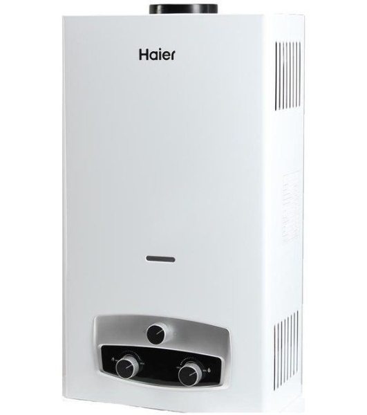 Водонагреватель Haier IGW 10 B Мощность 20кВт, Проток горячей воды при 10 л/мин, Открытая камера сгорания, Режиме зима/лето, Теплообменник из высококачественной меди, LED дисплей, Диаметр дымовой трубы 110 мм, Вес 7кг, Габариты (ВхШхГ) 550х328х204 мм.