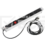 ЦМО Блок розеток Rem-16 с выкл., 9 IEC 60320 C13, 16A, алюм., 19