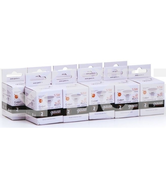 Лампа светодиодная Gauss Elementary MR16 5.5Вт цок.:GU5.3 спот 220B 3000K св.свеч.белый.теп. (упак.:10шт)