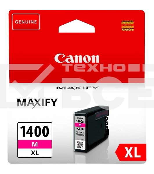 Картридж струйный CANON PGI-1400XL пурпурный (780 стр. 12 мл) для Canon MAXIFY МВ2040/2340/2740