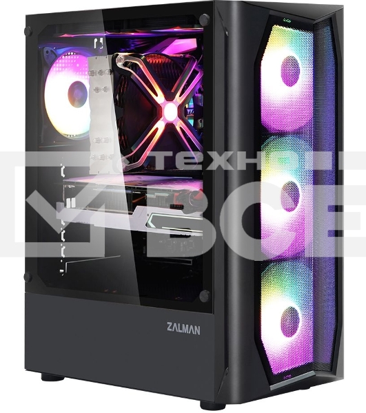Компьютерный корпус MidiTower Zalman N4 black (ATX,Window, 6xRGB fan, USB2.0 x2, USB3.0x1, без БП) (N4 rev.1)