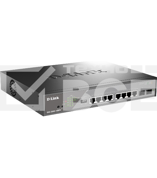 Сетевой коммутатор Smart L2 Surveillance Switch 8х1000Base-T PoE 802.3bt 90W, 2x1000Base-X SFP, PoE Budget 242W, Long-range PoE up to 250m