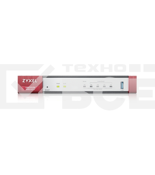 Межсетевой экран и Wi-Fi контроллер Zyxel USG FLEX 100AX, 1xWAN GE, 4xLAN/DMZ GE, Wi-Fi 6 (AX1800), 1xUSB3.0, AP Controller (8/24), NebulaFlex **
