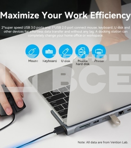 Мультифункциональная док-станция Vention USB Type C 11 в 1