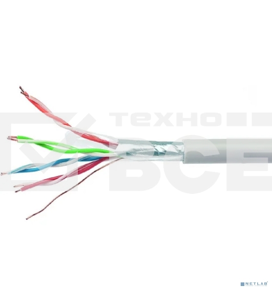 Кабель Cablexpert Россия FPC-6057-4-CU/100, FTP indoor 4x2x0.57, медный, кат.6, однож., 100м, box, серый