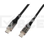 Кабель USB2.0 Cablexpert CCP-USB2-CMCM-SCR-1M, AM/Type-C, 6A, 66Вт, PD/QC3.0, дисплей, оплетка, медь, 1м, черный, пакет, фото4
