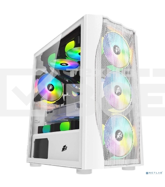 Компьютерный корпус 1STPLAYER FIREBASE X3-M белый, mATX, TG, 4x120мм LED fans inc.