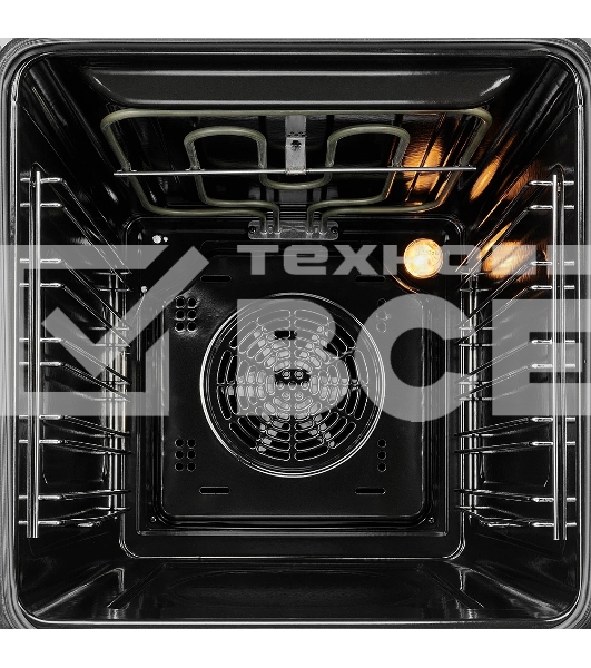 Встраиваемый духовой шкаф Monsher MOE 4563 Noir, электрический, High-Tech, объем 50 л, конвекция, гриль, 3 стекла в дверце, съемные стекла, съемная дверца, телескопические направляющие, черный