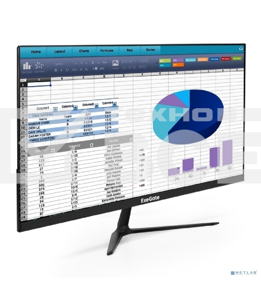 Монитор 21.5' ExeGate SmartView EP2207T IPS 1920x1080, 75 Гц, 5 мс, 16:9, 250 кд/м², VGA, HDMI 2.0, HDR10, FreeSync, черный