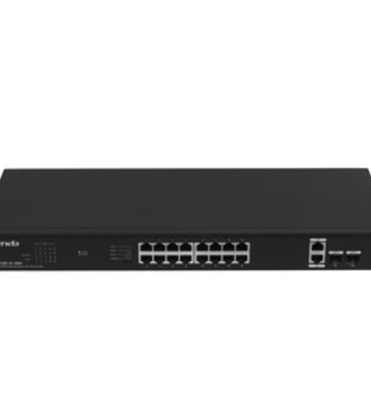 Коммутатор неуправляемый PoE Tenda TEG1120P-16-150W 18 портов, 18x1 Гбит/с, PoE 16х30 Вт (до 150Вт), SFP 2x1 Гбит/с