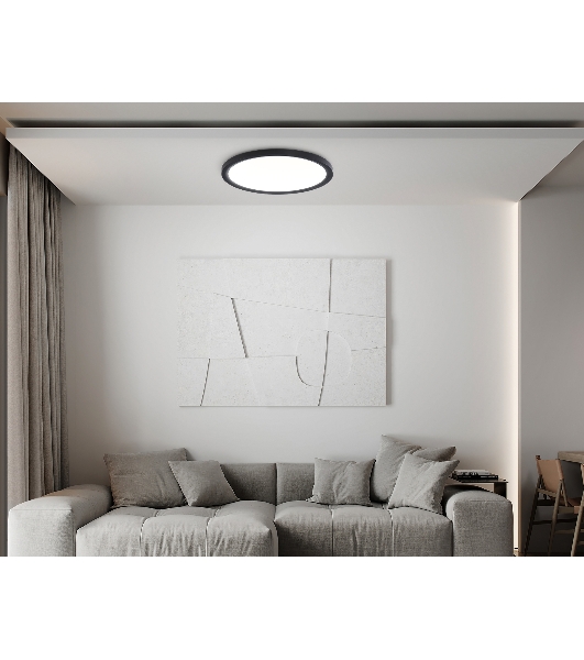 Светильник светодиодный ультратонкий Ambrella light FZ1908 BK черный IP54 35W 3000K-6500K CCT-переключатель D450*25 (Без ПДУ)