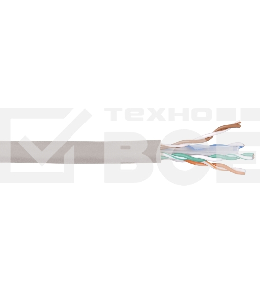 Кабель связи витая пара U/UTP, кат.6 4x2х23AWG solid, LSZH, 305м, серый Кабель связи витая пара U/UTP, кат.6 4x2х23AWG solid, LSZH, 305м, серый