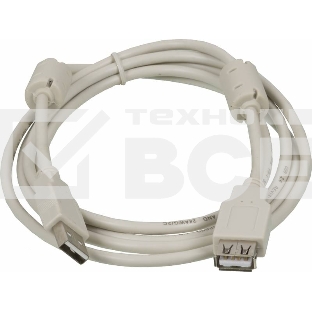 Кабель-удлинитель USB2.0 Ningbo USB A (m)/USB A (f) 1.8м феррит.кольца (USB2.0-AM/AF-1.8M-MG)