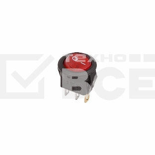 Выключатель клавишный круглый 250V 3А (3с) ON-OFF красный с подсветкой Micro Rexant