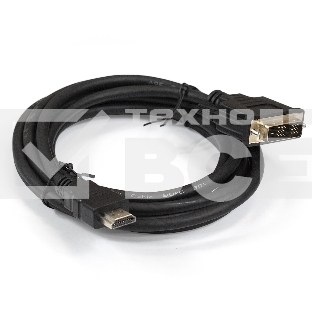 Кабель Exegate EX284893RUS  HDMI-DVI ExeGate EX-CC-HDMIM-DVIM-1.8 (19M/19M, single link, 1,8м,позолоченные контакты)