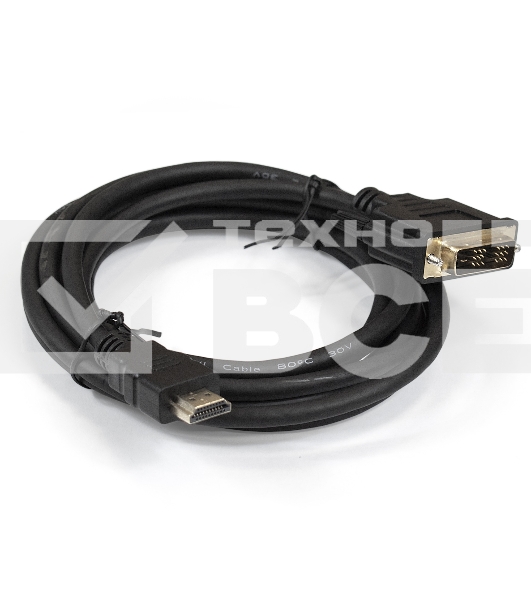 Кабель Exegate EX284893RUS  HDMI-DVI ExeGate EX-CC-HDMIM-DVIM-1.8 (19M/19M, single link, 1,8м,позолоченные контакты)