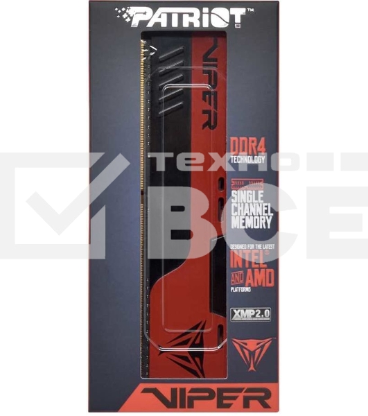 Оперативная память Patriot Viper Elite II, DDR4, 16GB (1x16 GB), 2666 MHz, CL16, радиатор, красный