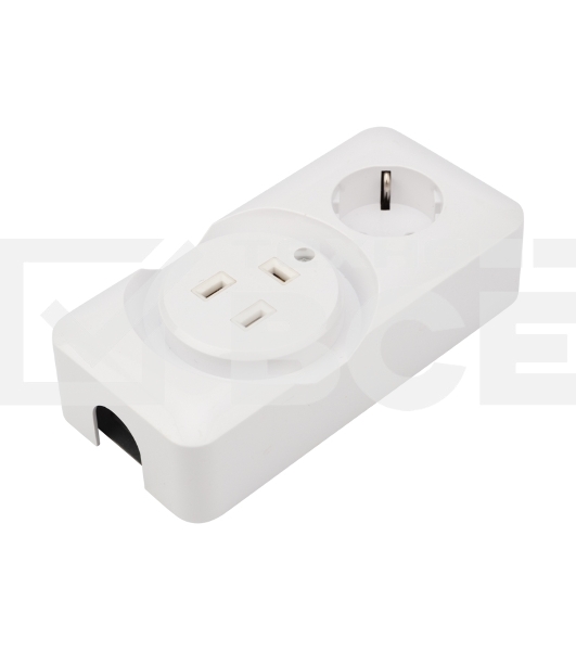 Розетка РШ/Евро двойная для электрической плиты 32 А/16 A, 250 В, 2Р+РЕ (ОУ) белая Rexant