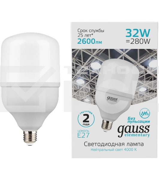 Лампа Elementary T100 32W 2700lm 6500K E27 LED