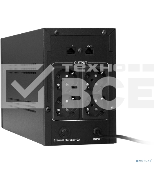 Источник бесперебойного питания ExeGate SpecialPro UNB-1600.LED.AVR.EURO.RJ <1600VA/950W, LED, AVR, 4 евророзетки, RJ45/11, Black>