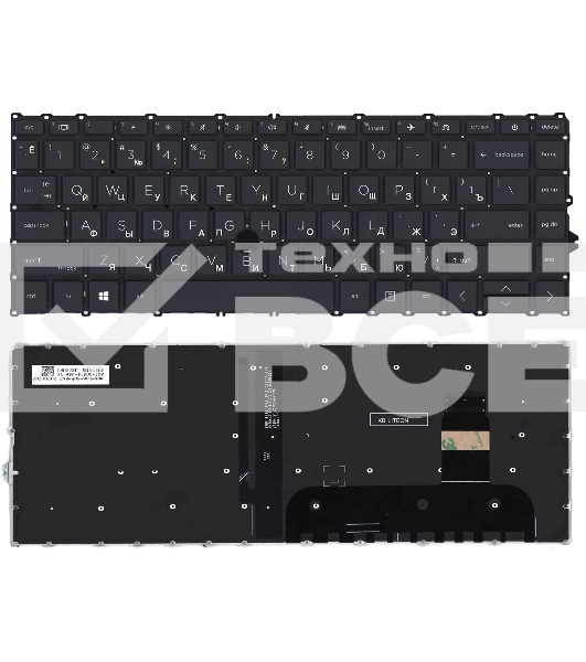 Клавиатура для ноутбука HP Elitebook 745 G7 745 G8 черная с подсветкой, без указателя
