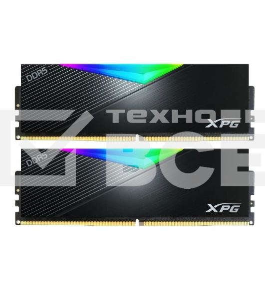 Оперативная память XPG Lancer, DDR5, 32GB (2x16GB), 5200MHz, CL38, с радиаторами, RGB черный