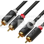 Кабель Greenconnect GCR-53116 5.0m аудио 2 х RCA / 2 х RCA , GOLD, черный, фото2