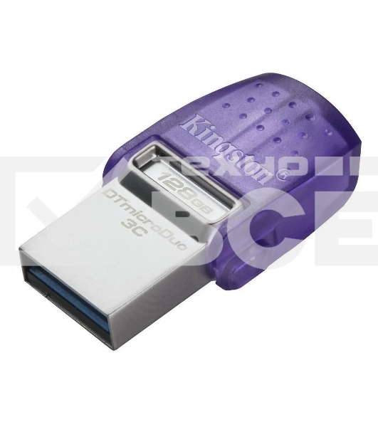 Флеш диск Kingston 128Gb DataTraveler microDuo 3C DTDUO3CG3/128GB USB3.0 фиолетовый