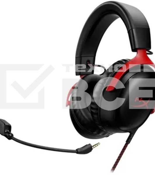 Наушники с микрофоном HyperX Cloud III черный/красный 1.2м мониторные оголовье (727A9AA)