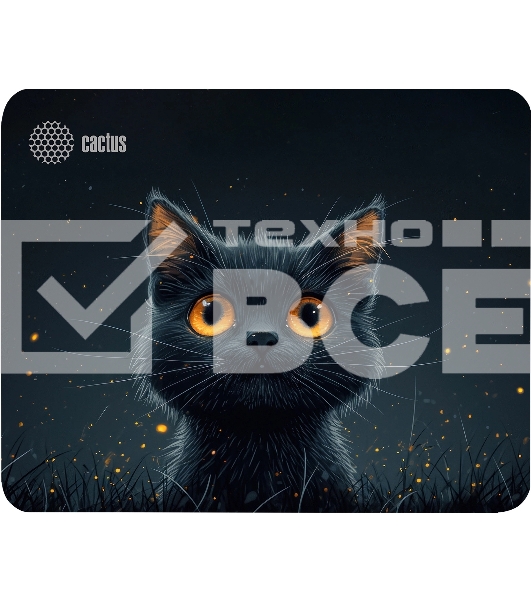 Коврик для мыши Cactus Black Cat 250x200x3мм (CS-MPC-D09S)