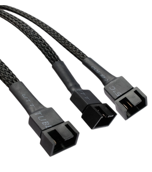 Кабель-разветвитель питания FAN Cablexpert CC-FAN-1F3M-27CM, 4pin(f)/3x4pin(m), PWM(ШИМ), медь, 27см, черный, пакет