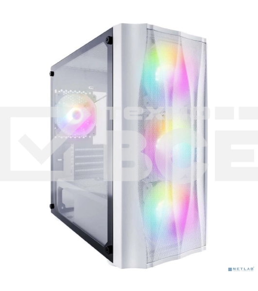 Компьютерный корпус 1STPLAYER FIREBASE X3-M белый, mATX, TG, 4x120мм LED fans inc.