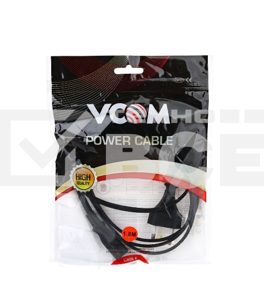 Кабель для аудио-видео техники IEC-320-C7--розетка 220V, 2-pin, 1,8м, медь, VCOM