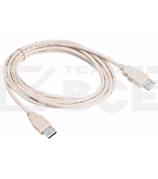 Кабель-удлинитель USB2.0 Buro USB2.0-AM/AF-3 A(m)/A(f) (3м)