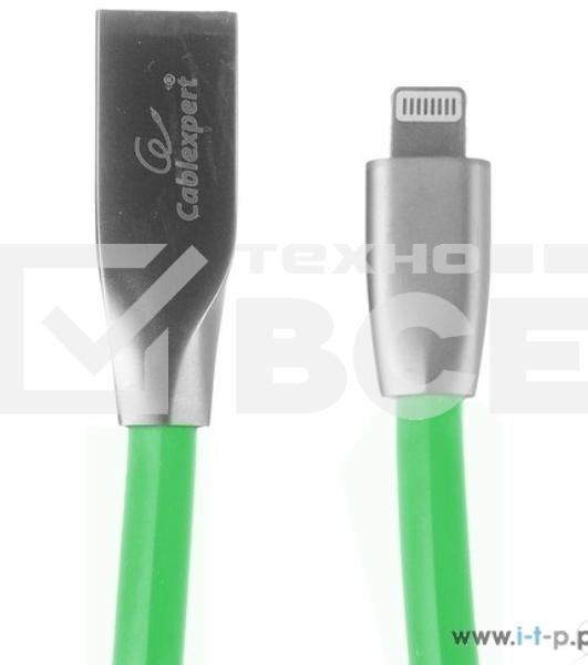 Кабель Cablexpert для Apple CC-G-APUSB01Gn-1M, AM/Lightning, серия Gold, длина 1м, зеленый, блистер
