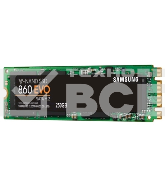 Накопитель SSD Samsung 860 EVO, 250Gb, SATA III, M.2 2280, R/W 550/520