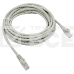 Патч-корд Buro Basic UTP 4 пары cat6 CCA molded 5м серый RJ-45 (m)-RJ-45 (m), фото 1
